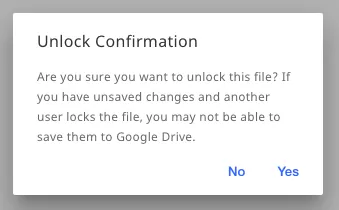 Screenshot of the Unlock Confirmation window.