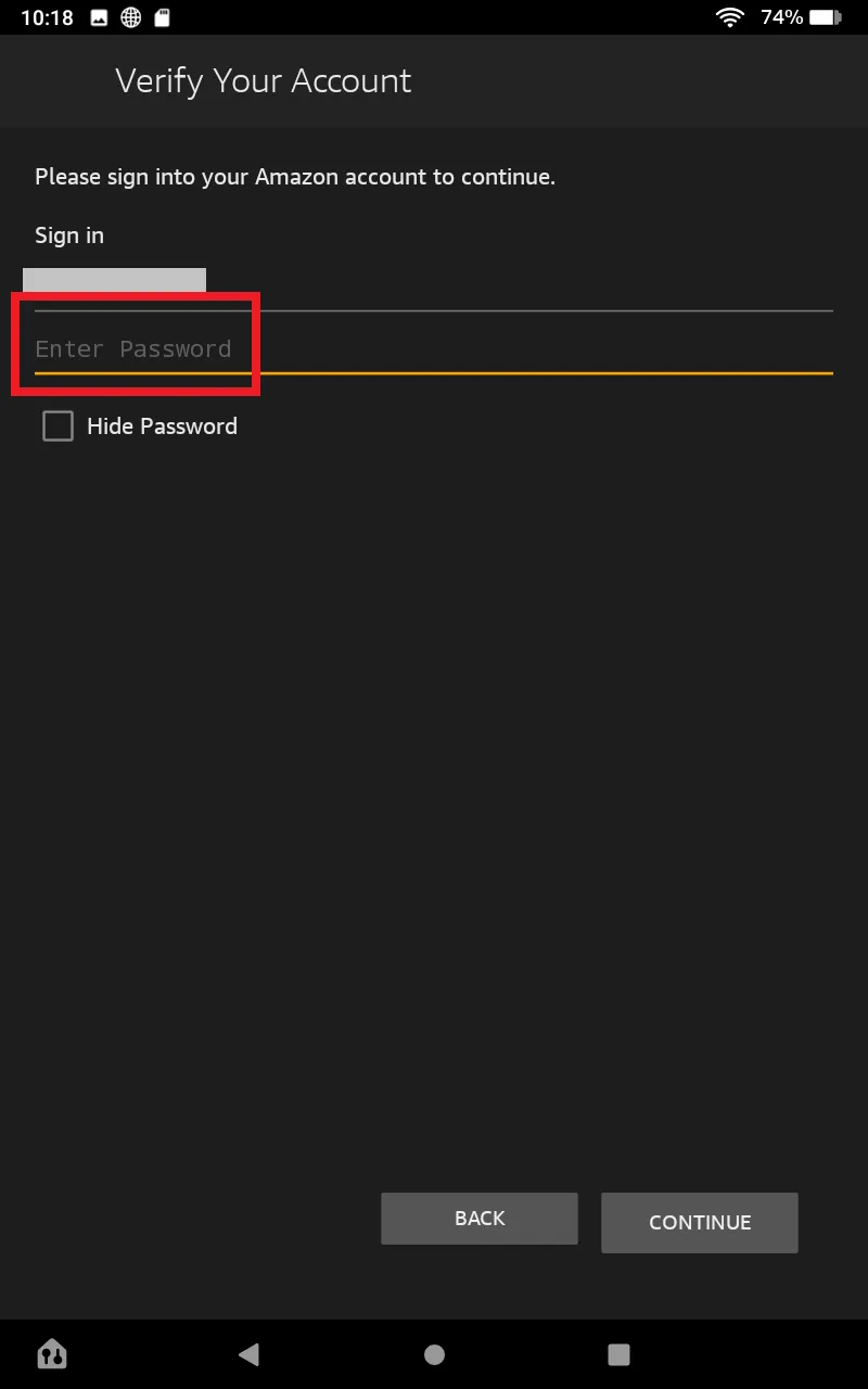 How to Reset Kindle Fire Forgot Password: Step 5