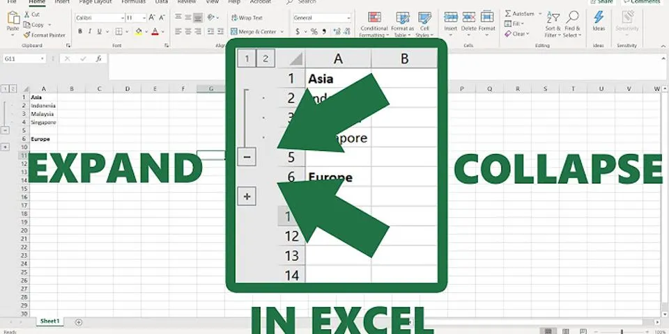 How do you create a collapsible list in Excel?