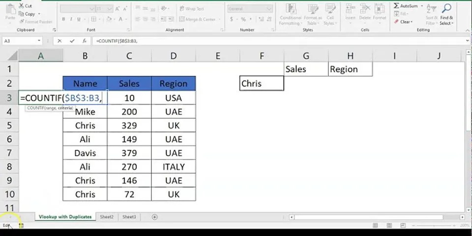 How to find duplicate values in two columns in Excel using VLOOKUP