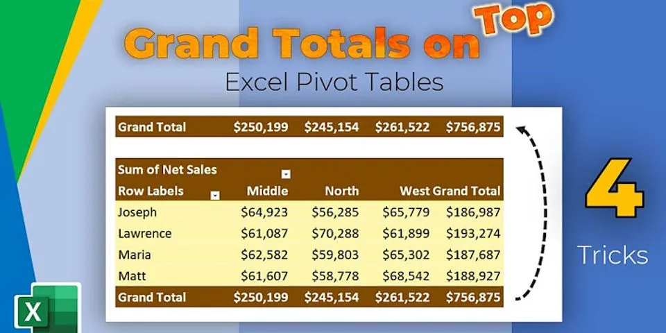 How to move grand total column in pivot table